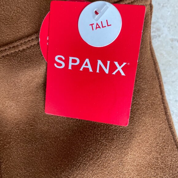 NWT Spanx High Waisted Faux Suede Leggings Rich Camel, Size M - Picture 7 of 13